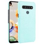 For LG K61 Shockproof Crocodile Texture PC + PU Case(Light green)