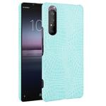 For Sony Xperia 1 II Shockproof Crocodile Texture PC + PU Case(Light green)