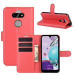 For LG K31/Aristo 5/Aristo 5 Plus Litchi Texture Horizontal Flip Protective Case with Holder & Card Slots & Wallet(Red)