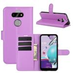 For LG K31/Aristo 5/Aristo 5 Plus Litchi Texture Horizontal Flip Protective Case with Holder & Card Slots & Wallet(Purple)