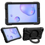 For Galaxy Tab A 8.4 (2020) T307 PC + Silicone Shockproof Combination Case with 360 Degree Rotating Holder & Handle(Black)