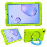 For Galaxy Tab A 8.4 (2020) T307 PC + Silicone Shockproof Combination Case with 360 Degree Rotating Holder & Handle(Glass Green + Blue)