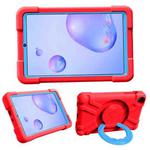 For Galaxy Tab A 8.4 (2020) T307 PC + Silicone Shockproof Combination Case with 360 Degree Rotating Holder & Handle(Red + Blue)