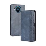 For Nokia 8.3 5G Magnetic Buckle Retro Crazy Horse Texture Horizontal Flip Leather Case  , with Holder & Card Slots & Photo Frame(Blue)