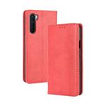 For OnePlus Nord Magnetic Buckle Retro Crazy Horse Texture Horizontal Flip Leather Case with Holder & Card Slots & Photo Frame(Red)