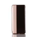 Lychee Texture Smart Phone Holster For Huawei P20 Pro with Call Answering Function & Sleep / Wake-up(Rose gold)