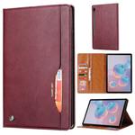 For Samsung Galaxy Tab S8 / Galaxy Tab S7 / T870 / T875 Knead Skin Texture Horizontal Flip Leather Case with Photo Frame & Holder & Card Slots & Wallet(Wine Red)