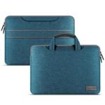 For 13-13.3 inch Oxford Cloth Portable Waterproof Protective Cover Double Zipper Briefcase Laptop Carrying Bag(Lake Blue)