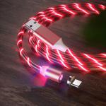USB to Type-C / USB-C Magnetic Suction Colorful Streamer Mobile Phone Charging  Cable, Length: 1m(Red Light)