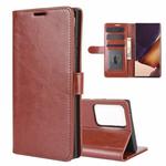 For Samsung Galaxy Note20 Ultra R64 Texture Single Horizontal Flip Protective Case with Holder & Card Slots & Wallet& Photo Frame(Brown)