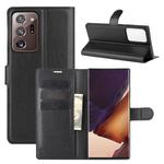 For Samsung Galaxy Note20 Ultra Litchi Texture Horizontal Flip Protective Case with Holder & Card Slots & Wallet(Black)