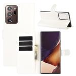 For Samsung Galaxy Note20 Ultra Litchi Texture Horizontal Flip Protective Case with Holder & Card Slots & Wallet(White)