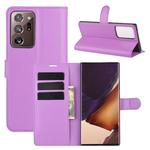 For Samsung Galaxy Note20 Ultra Litchi Texture Horizontal Flip Protective Case with Holder & Card Slots & Wallet(Purple)