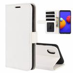 For Samsung Galaxy A01 Core / M01 Core R64 Texture Single Horizontal Flip Protective Case with Holder & Card Slots & Wallet& Photo Frame(White)