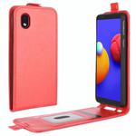 For Samsung Galaxy A01 Core / M01 Core R64 Texture Single Vertical Flip Leather Protective Case with Card Slots & Photo Frame(Red)