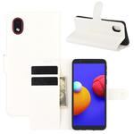 For Samsung Galaxy A01 Core / M01 Core Litchi Texture Horizontal Flip Protective Case with Holder & Card Slots & Wallet(White)