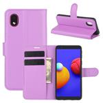 For Samsung Galaxy A01 Core / M01 Core Litchi Texture Horizontal Flip Protective Case with Holder & Card Slots & Wallet(Purple)