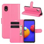 For Samsung Galaxy A01 Core / M01 Core Litchi Texture Horizontal Flip Protective Case with Holder & Card Slots & Wallet(Rose red)