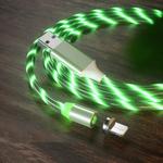 USB to 8 Pin Magnetic Suction Colorful Streamer Mobile Phone Charging  Cable, Length: 1m(Green Light)