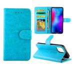 For iPhone 12 Pro Max Crazy Horse Texture Leather Horizontal Flip Protective Case with Holder & Card Slots & Wallet & Photo Frame(baby Blue)