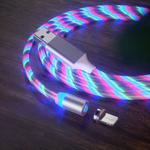USB to 8 Pin Magnetic Suction Colorful Streamer Mobile Phone Charging Cable, Length: 2m(Color Light)