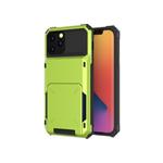 For iPhone 12 mini Scratch-Resistant Shockproof Heavy Duty Rugged Armor Protective Case with Card Slot(Green)