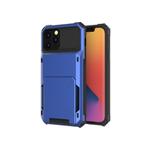 For iPhone 12 Pro Max Scratch-Resistant Shockproof Heavy Duty Rugged Armor Protective Case with Card Solt(Blue)