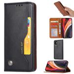 For iPhone 12 mini Knead Skin Texture Horizontal Flip Leather Case with Photo Frame & Holder & Card Slots & Wallet(Black)