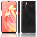 For OPPO A91 Shockproof Litchi Texture PC + PU Case(Black)