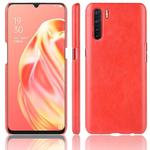 For OPPO A91 Shockproof Litchi Texture PC + PU Case(Red)