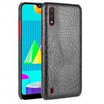 For Samsung Galaxy M01 Shockproof Crocodile Texture PC + PU Case(Black)