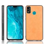 For Huawei Honor 9X Lite Shockproof Sewing Cow Pattern Skin PC + PU + TPU Case(Orange)