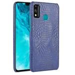 For Huawei Honor 9X Lite Shockproof Crocodile Texture PC + PU Case(Blue)