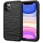 For iPhone 11 Wave Pattern 3 in 1 Silicone+PC Shockproof Protective Case(Black)