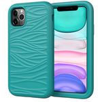 For iPhone 11 Wave Pattern 3 in 1 Silicone+PC Shockproof Protective Case(Dark Sea Green)