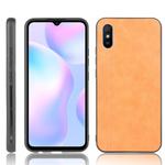 For Xiaomi Redmi 9A Shockproof Sewing Cow Pattern Skin PC + PU + TPU Case(Orange)