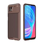 For OPPO A72 Carbon Fiber Texture Shockproof TPU Case(Brown)