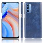 For Oppo Reno4 Shockproof Litchi Texture PC + PU Case(Blue)