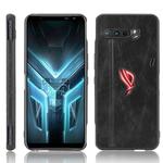 For Asus ZS661KS/ ROG Phone 3 Strix Shockproof Sewing Cow Pattern Skin PC + PU + TPU Case(Black)