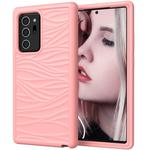 For Samsung Galaxy Note20 Wave Pattern 3 in 1 Silicone+PC Shockproof Protective Case(Rose Gold)