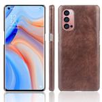 For OPPO Reno4 Pro Shockproof Litchi Texture PC + PU Case(Brown)