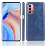 For OPPO Reno4 Pro Shockproof Litchi Texture PC + PU Case(Blue)