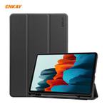 ENKAY ENK-8011 PU Leather + TPU Smart Case with Pen Slot for Samsung Galaxy Tab S8 / Galaxy Tab S7 11.0 T870 / T875(Black)