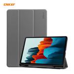 ENKAY ENK-8011 PU Leather + TPU Smart Case with Pen Slot for Samsung Galaxy Tab S8 / Galaxy Tab S7 11.0 T870 / T875(Grey)