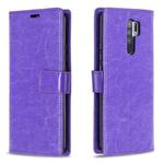 For Xiaomi Redmi 9 Crazy Horse Texture Horizontal Flip Leather Case with Holder & Card Slots & Wallet & Photo Frame(Purple)