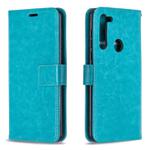 For Motorola Moto G8 Crazy Horse Texture Horizontal Flip Leather Case with Holder & Card Slots & Wallet & Photo Frame(Blue)