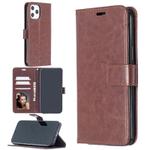 For iPhone 12 Pro Max Crazy Horse Texture Horizontal Flip Leather Case with Holder & Card Slots & Wallet & Photo Frame(Brown)