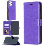 For iPhone 12 Pro Max Crazy Horse Texture Horizontal Flip Leather Case with Holder & Card Slots & Wallet & Photo Frame(Purple)