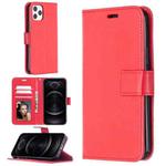 For iPhone 12 / 12 Pro Crazy Horse Texture Horizontal Flip Leather Case with Holder & Card Slots & Wallet & Photo Frame(Red)