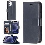 For iPhone 12 mini Crazy Horse Texture Horizontal Flip Leather Case with Holder & Card Slots & Wallet & Photo Frame(Black)